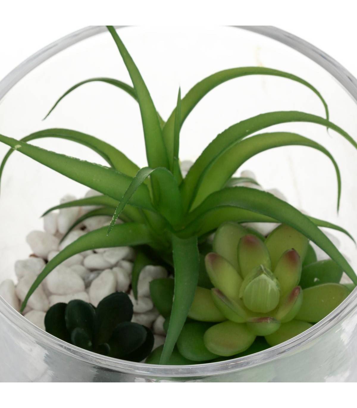 Composition de plantes arificielles Pot en Verre D. 15 x H. 16 cm - Image 2