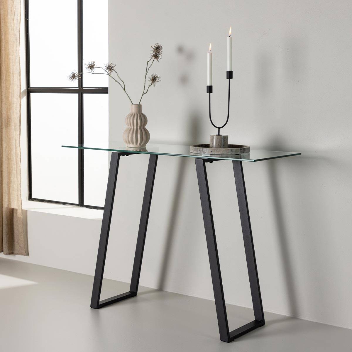 Venture Home - Console en verre et acier Horten - Image 7