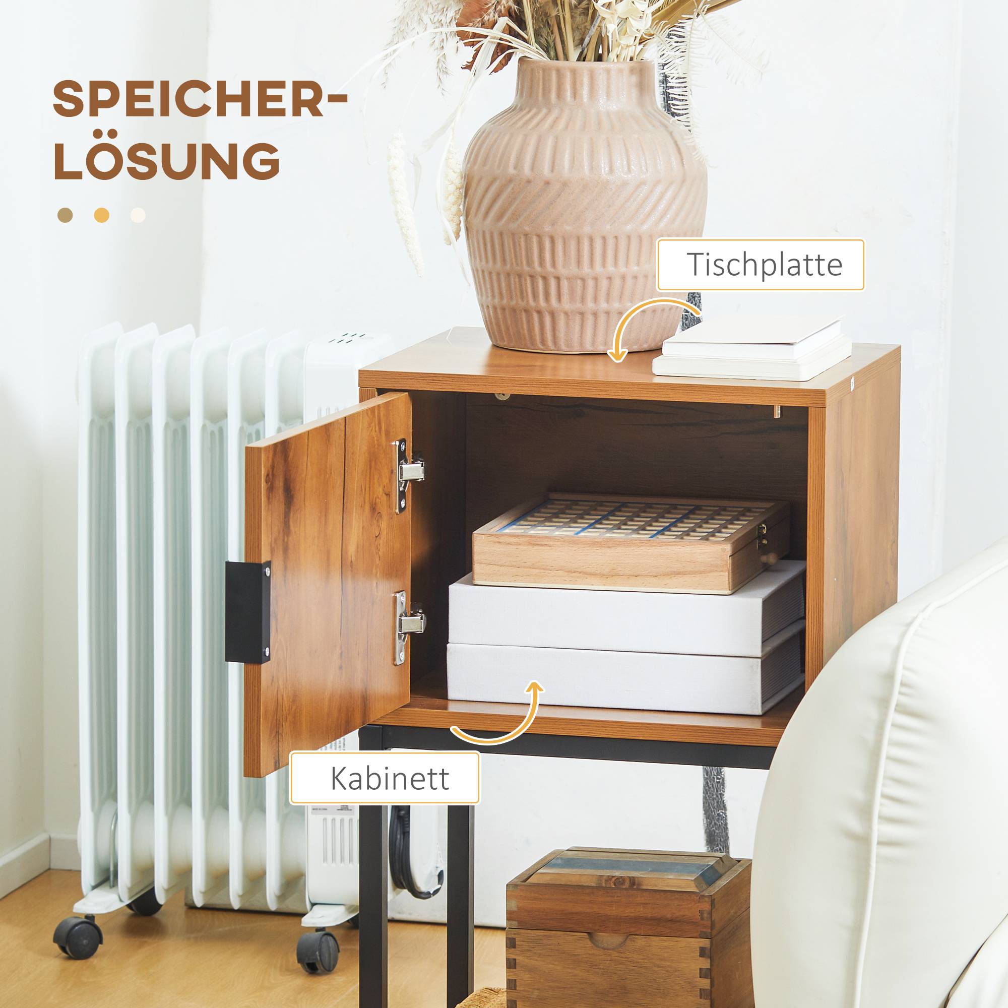 Console de style industriel, table d'appoint, buffet, 1 meuble, bois naturel et noir - Image 6