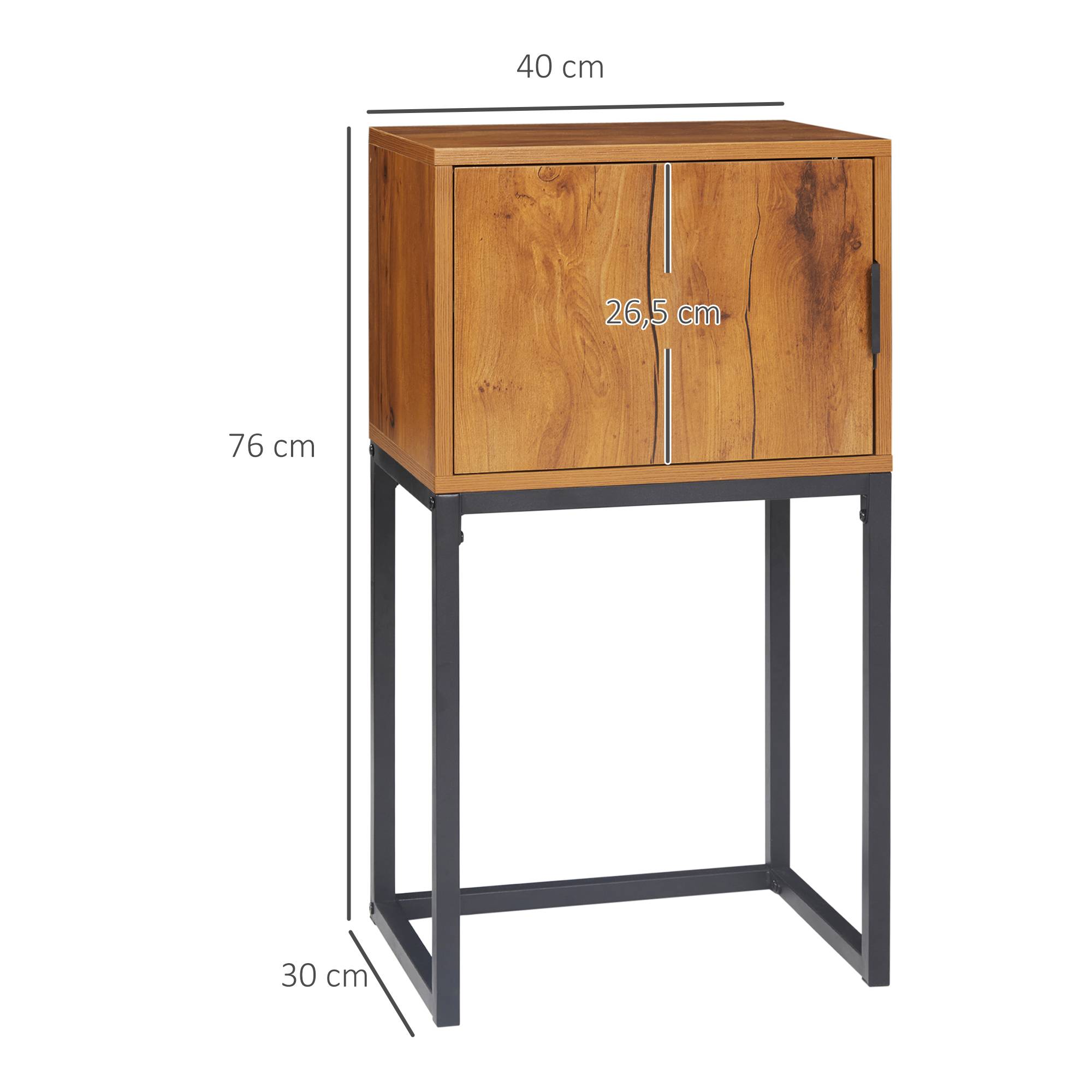 Console de style industriel, table d'appoint, buffet, 1 meuble, bois naturel et noir - Image 5