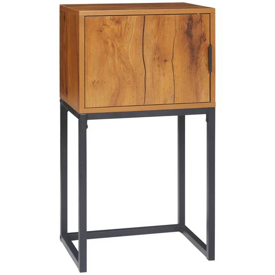 Console de style industriel, table d'appoint, buffet, 1 meuble, bois naturel et noir - Image 1