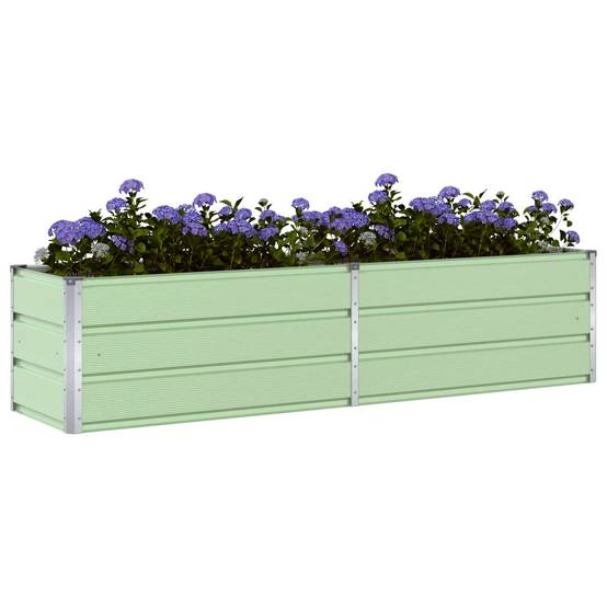 Jardinière acier galvanisé vert pastel 195 x 50 x 45 cm - PANGIVO - Image 3