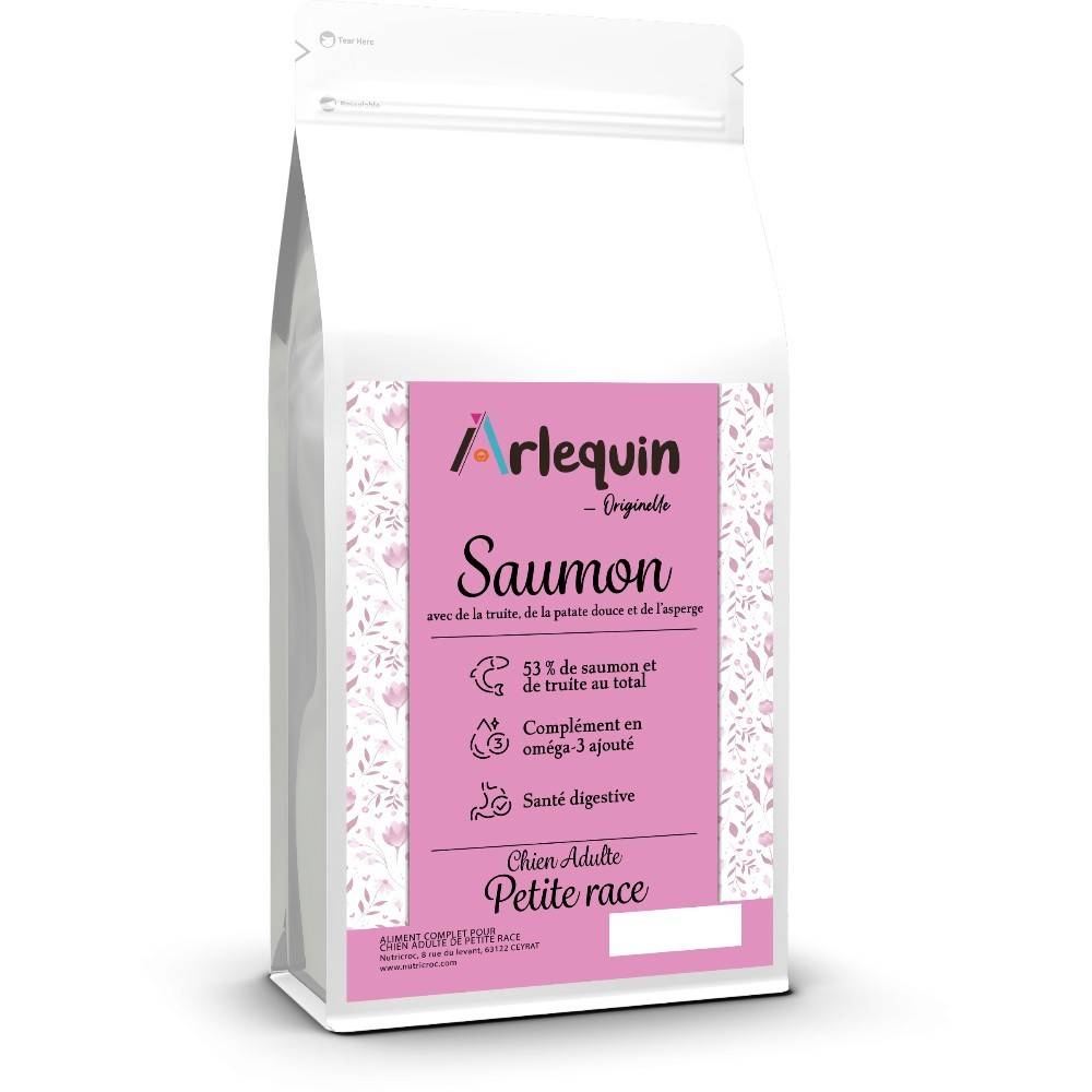 CROQUETTE CHIEN PETITE RACE SANS CÉRÉALES ARLEQUIN ORIGINELLE SAUMON TRUITE 6 kg - Image 1