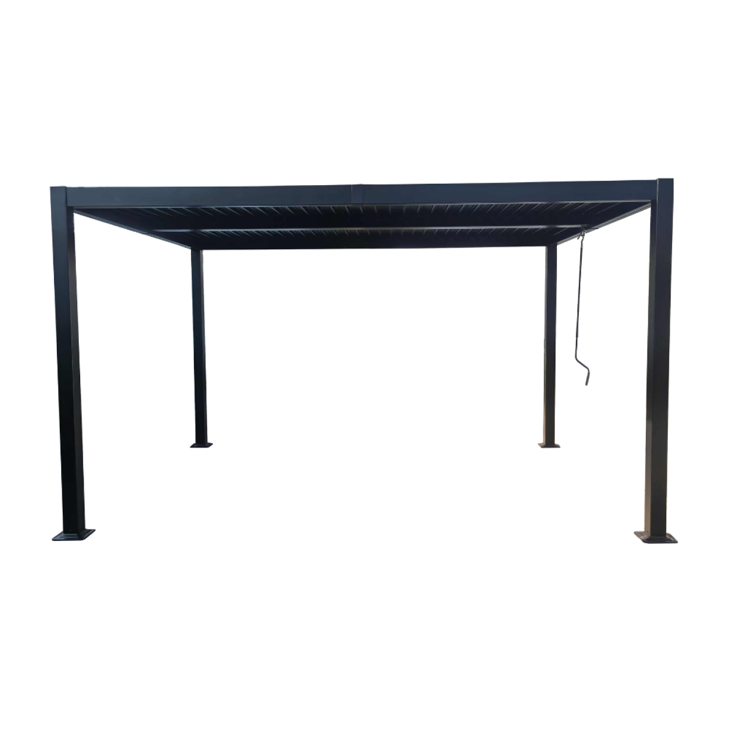 Pergola bioclimatique 4x3m structure et lames en aluminium gris anthracite NAXOS - Image 1