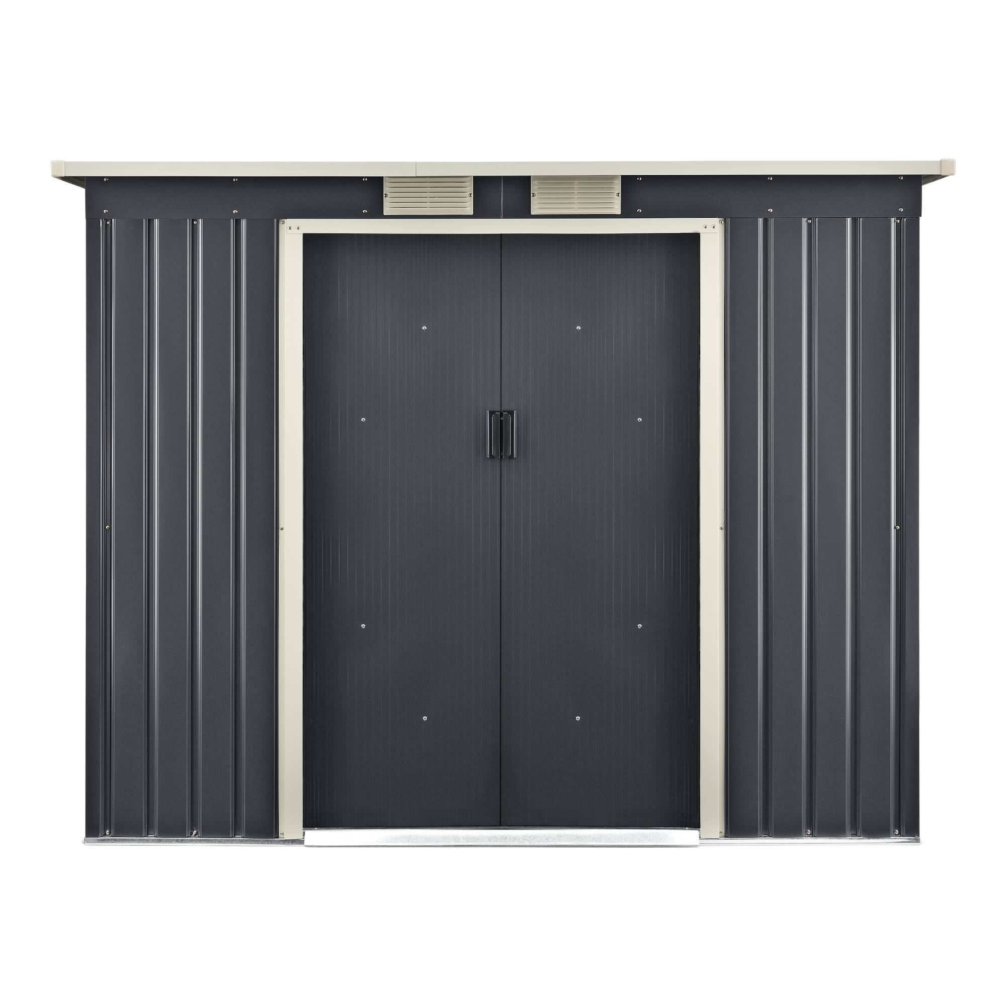Abri de Jardin 213x130x173 cm Toit en Appentis Tôles en Acier Galvanisées Gris Foncé [en.casa] - Image 5