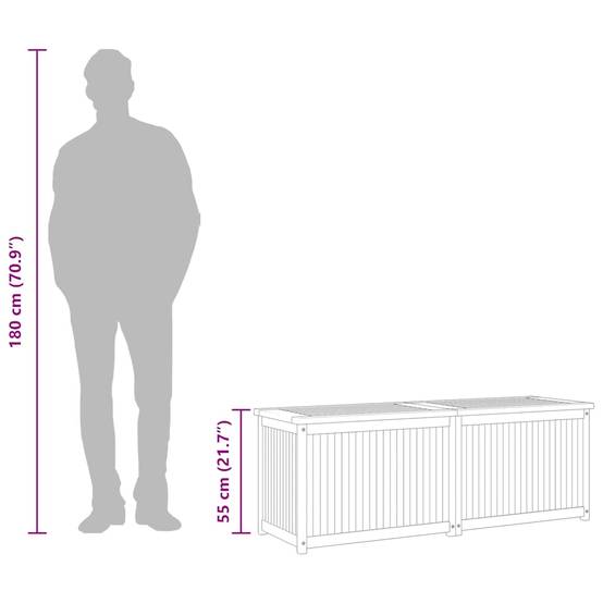 Banc Coffre de Jardin en Bois de Teck Massif avec Rangement Étanche 150x50x55 cm – ComfortXL Outdoor Living - Image 4