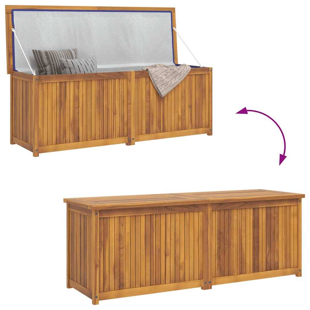 Banc Coffre de Jardin en Bois de Teck Massif avec Rangement Étanche 150x50x55 cm – ComfortXL Outdoor Living - Image 8