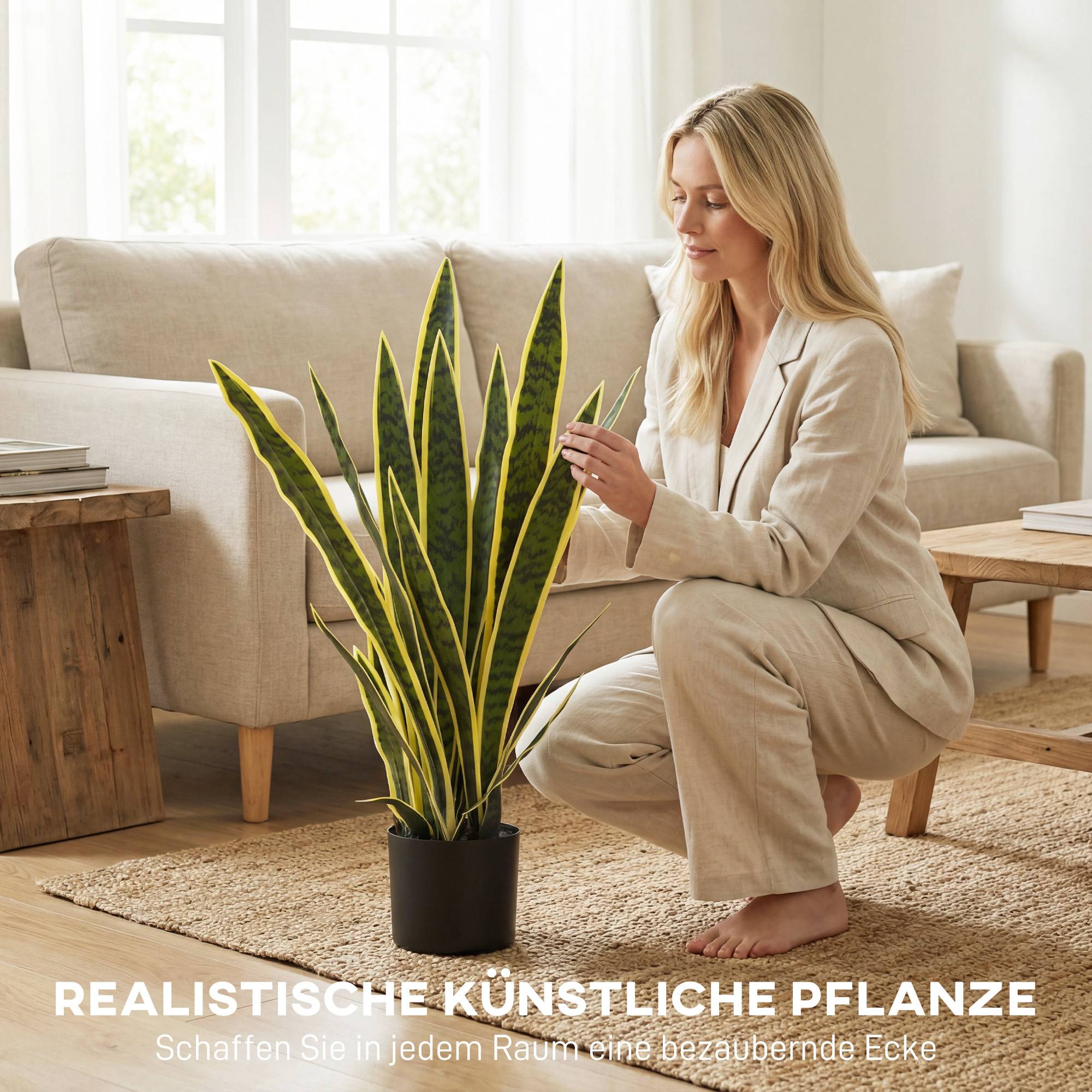 Sans Marque - Plante serpent artificielle 77cm en pot, pour salon, cadeau - Image 6