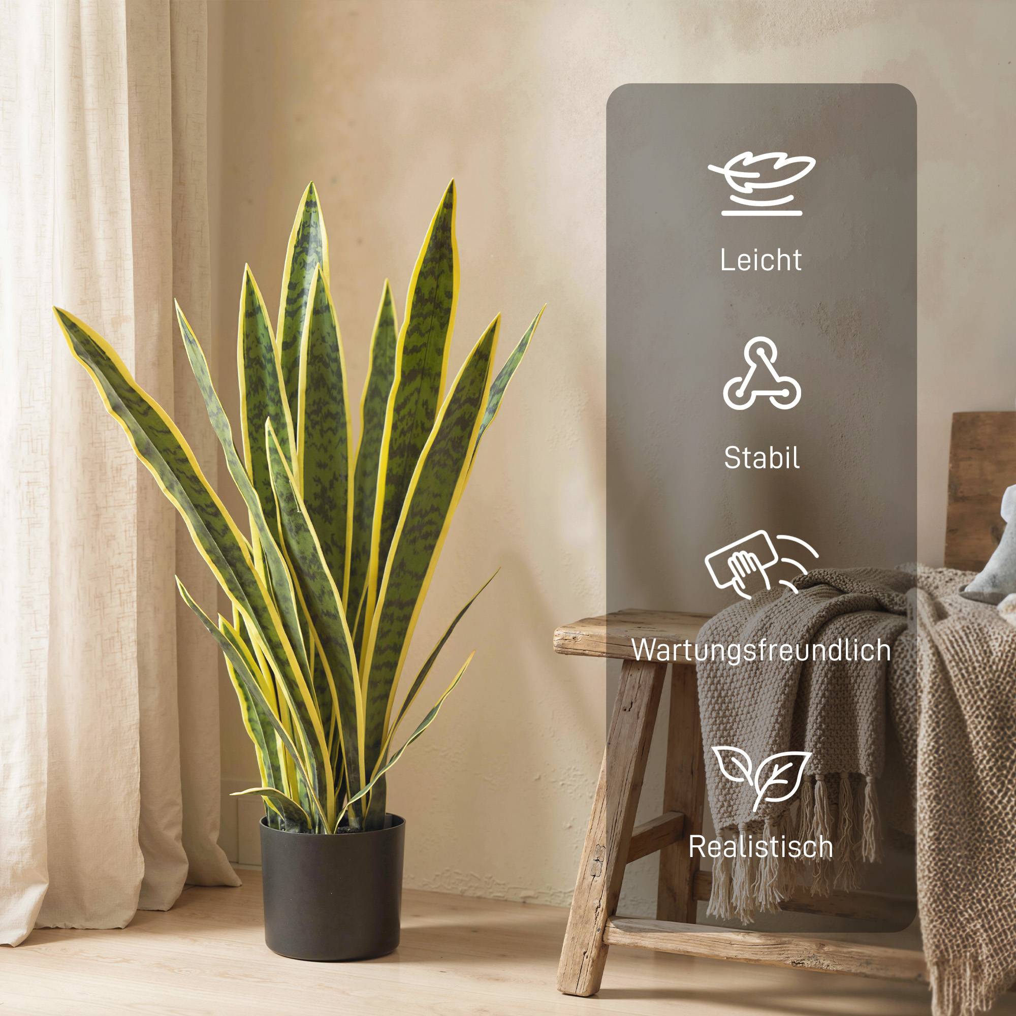 Sans Marque - Plante serpent artificielle 77cm en pot, pour salon, cadeau - Image 7