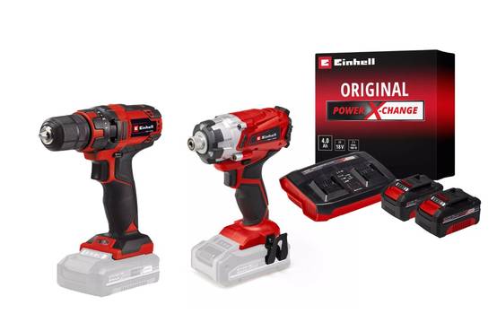 Einhell - Kit vissage sans fil Einhell – Visseuse à chocs + perceuse-visseuse + 2 batteries 4.0Ah + chargeur Einhell - Image 1