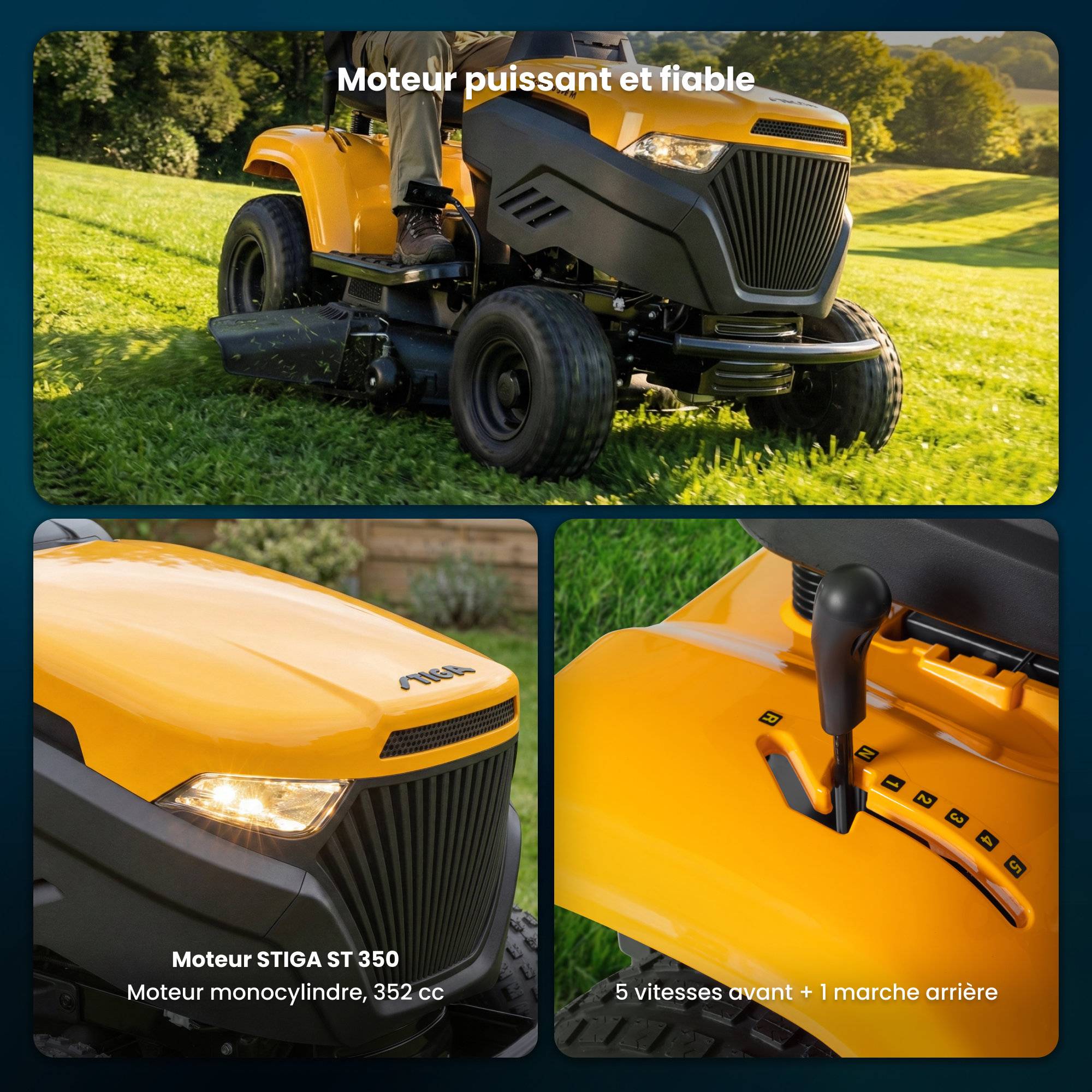 Stiga - Tornado 398 M a : Tracteur Tondeuse Thermique pour Grands Jardins - STIGA - Image 4