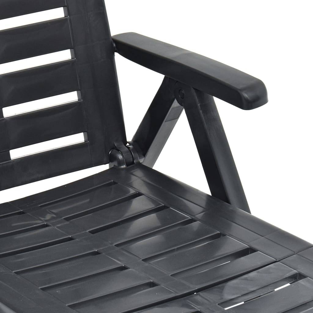 Bain de soleil pliable - Transat - Chaise longue Plastique Anthracite - MEUBLE PRO - Image 8