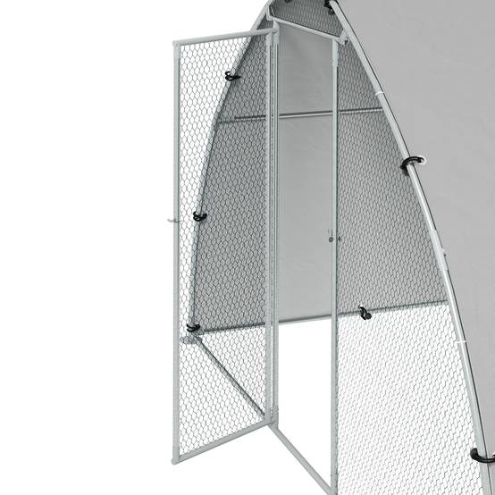 Grand enclos poulailler chenil volière extérieure 5,75m² toit anti-UV toit anti-UV, acier galvanisé, porte verouillable - Image 10