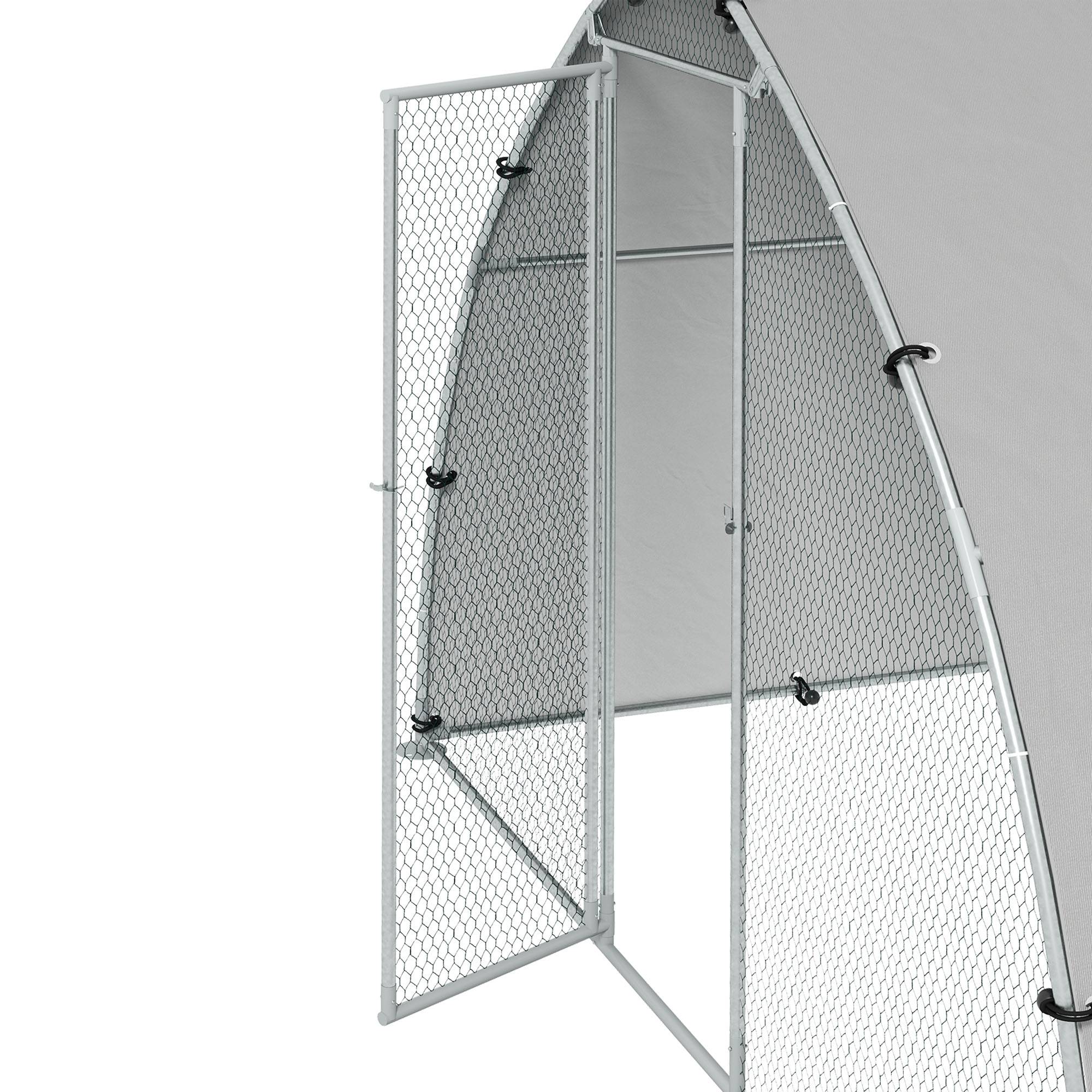 Grand enclos poulailler chenil volière extérieure 5,75m² toit anti-UV toit anti-UV, acier galvanisé, porte verouillable - Image 10