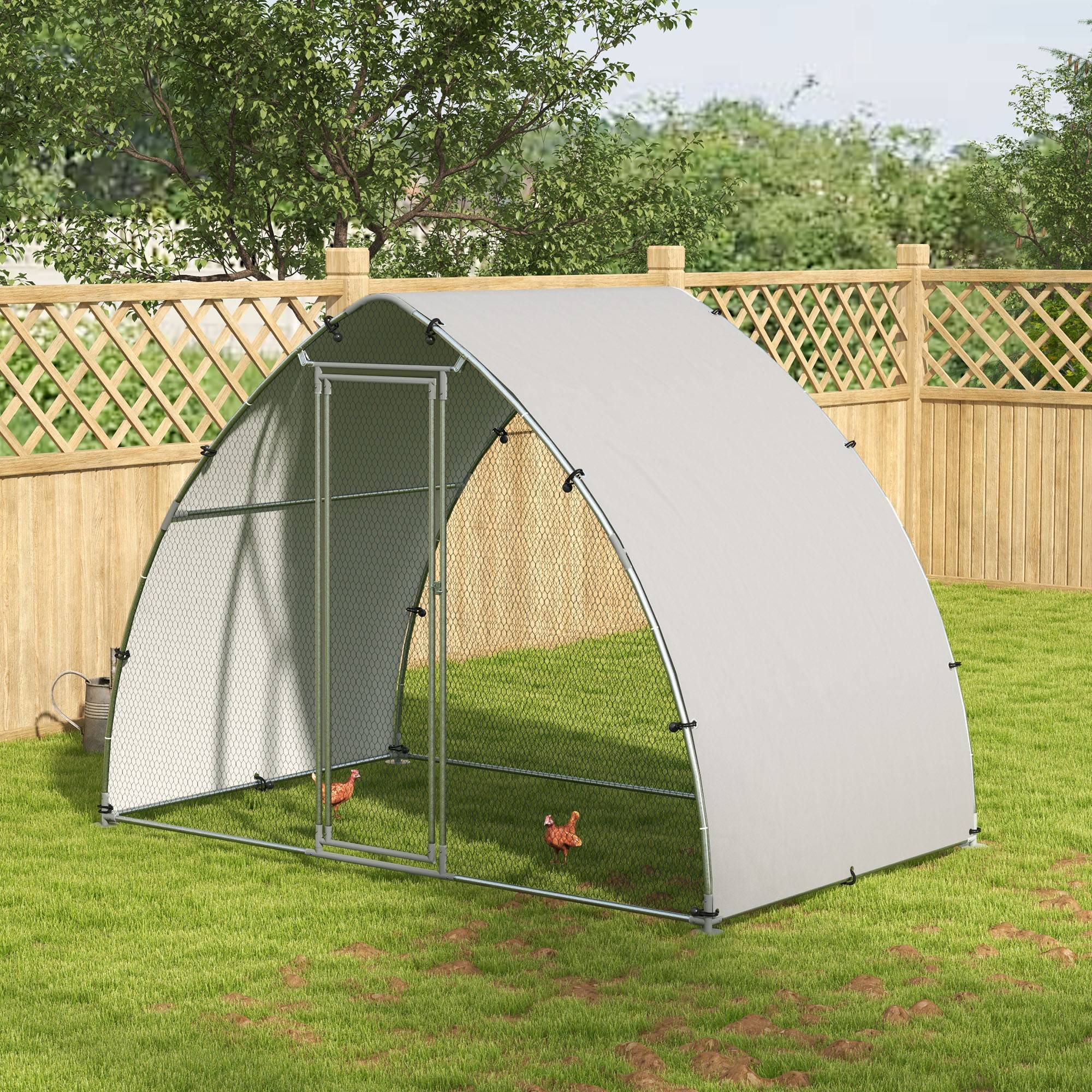 Grand enclos poulailler chenil volière extérieure 5,75m² toit anti-UV toit anti-UV, acier galvanisé, porte verouillable - Image 3