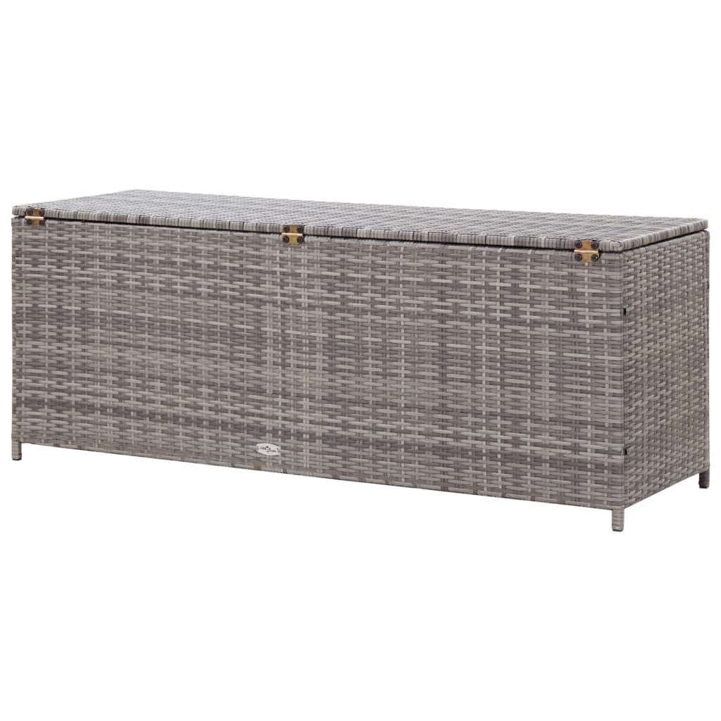Helloshop26 - Coffre boîte meuble de jardin rangement 120 x 50 x 60 cm résine tressée gris - Image 5
