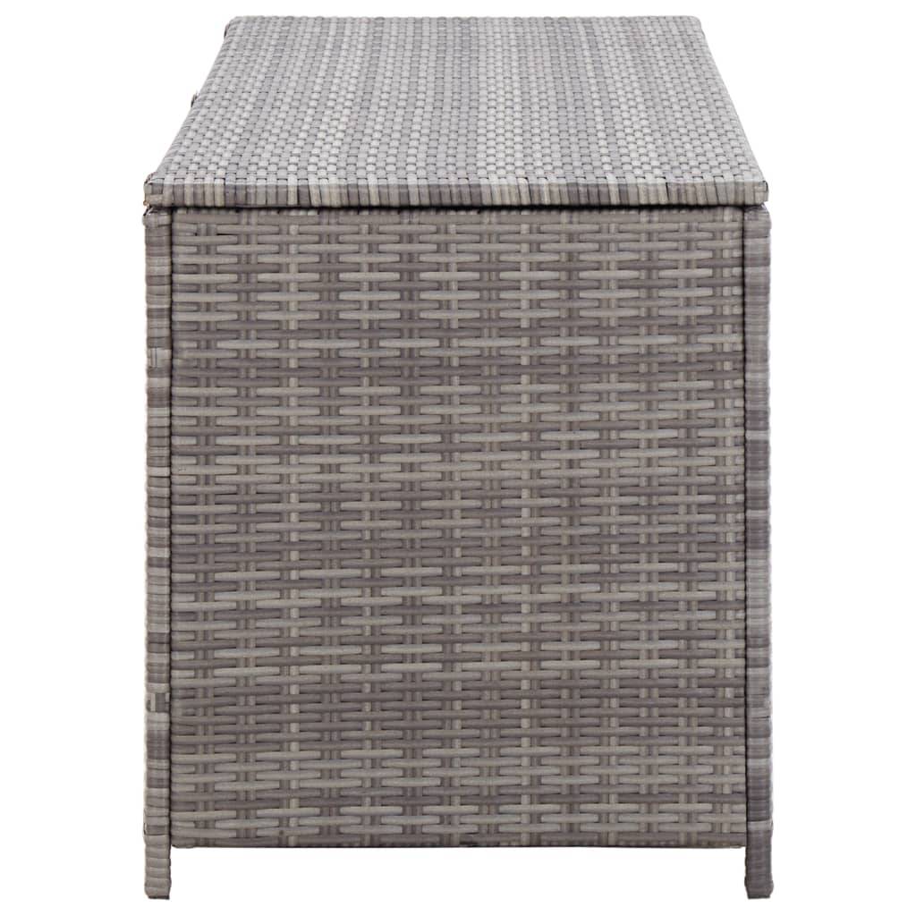 Helloshop26 - Coffre boîte meuble de jardin rangement 120 x 50 x 60 cm résine tressée gris - Image 4