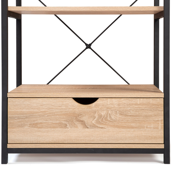 Etagère 5 niveaux avec tiroir DETROIT design industriel 170 cm - Image 6