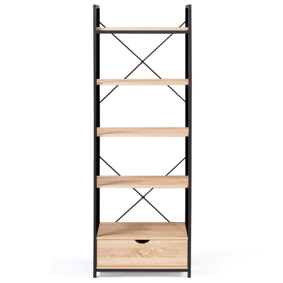 Etagère 5 niveaux avec tiroir DETROIT design industriel 170 cm - Image 3