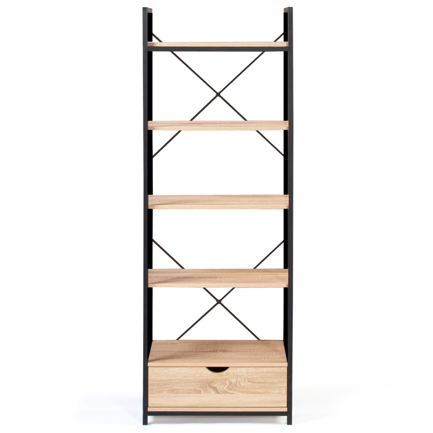 Etagère 5 niveaux avec tiroir DETROIT design industriel 170 cm - Image 3