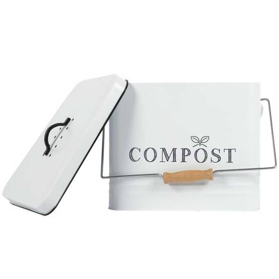 Poubelle à Compost 10L Métal avec Poignée et Couvercle avec Filtre - JETOR - Image 3