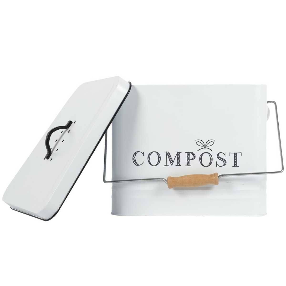 Poubelle à Compost 10L Métal avec Poignée et Couvercle avec Filtre - JETOR - Image 3