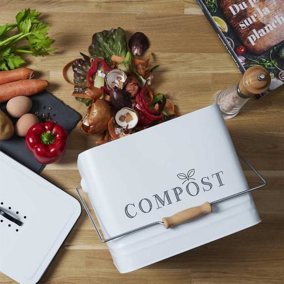 Poubelle à Compost 10L Métal avec Poignée et Couvercle avec Filtre - JETOR - Image 7