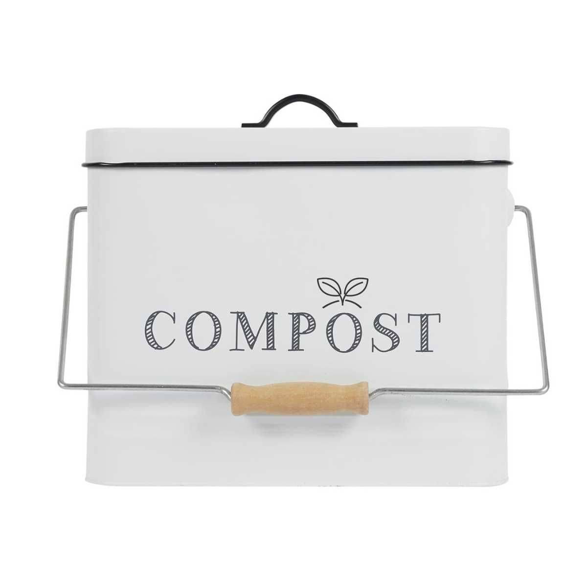 Poubelle à Compost 10L Métal avec Poignée et Couvercle avec Filtre - JETOR - Image 5