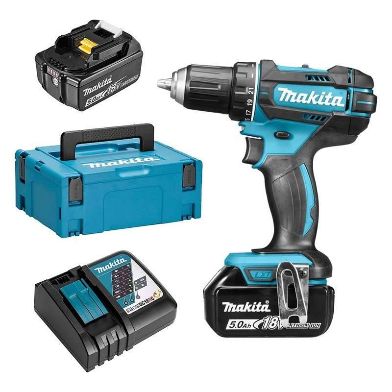 Makita - Perceuse visseuse 18 V LXT Ø 13 mm - MAKITA - avec 2 batteries 18V 5.0Ah - chargeur - MakPac - DDF482RTJ