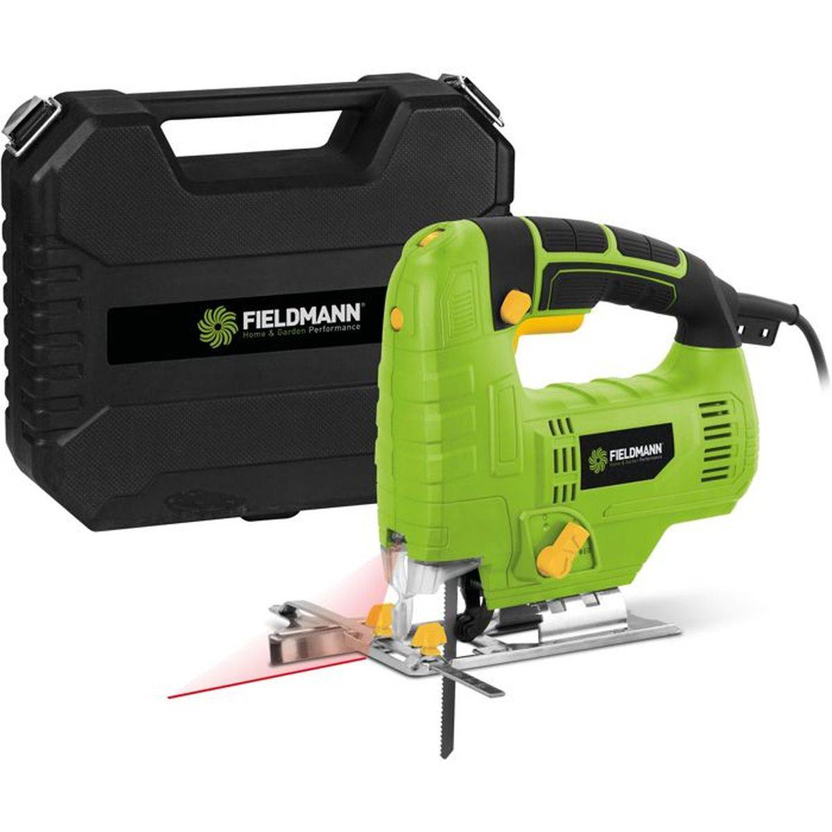 Scie sauteuse électrique 800 W avec laser et LED, base métal, 4 positions d’inclinaison - FIELDMANN