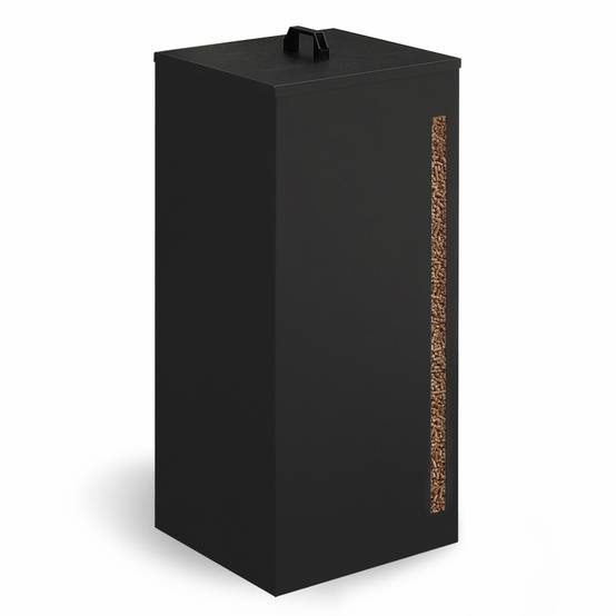 IDMARKET - Réservoir à granulés 55 kg noir rangement à pellets 36 x 36 x 87 cm - Image 2