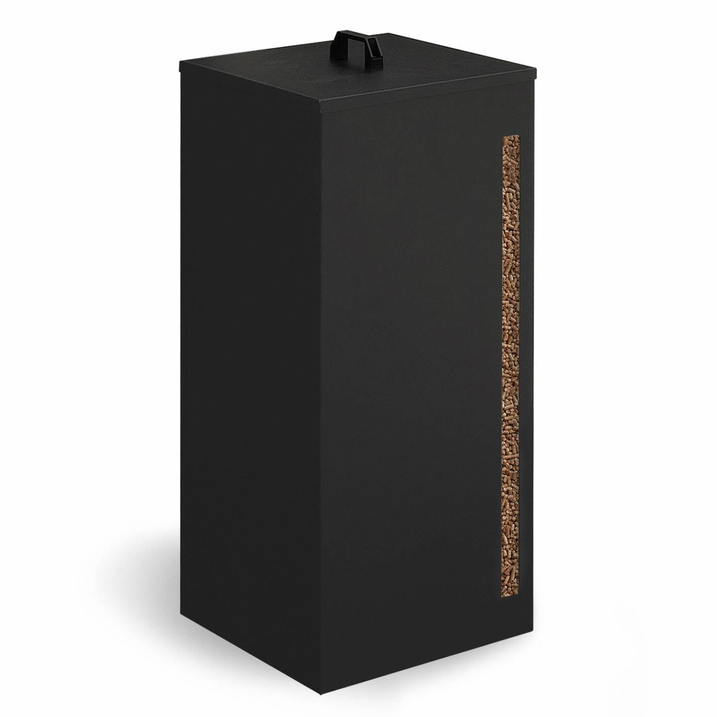IDMARKET - Réservoir à granulés 55 kg noir rangement à pellets 36 x 36 x 87 cm - Image 2