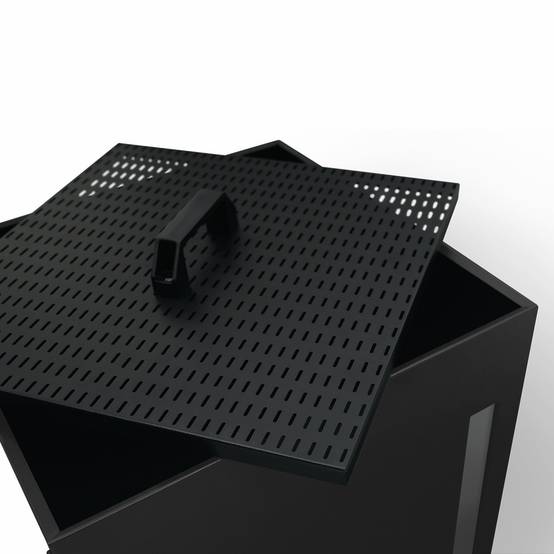 IDMARKET - Réservoir à granulés 55 kg noir rangement à pellets 36 x 36 x 87 cm - Image 6