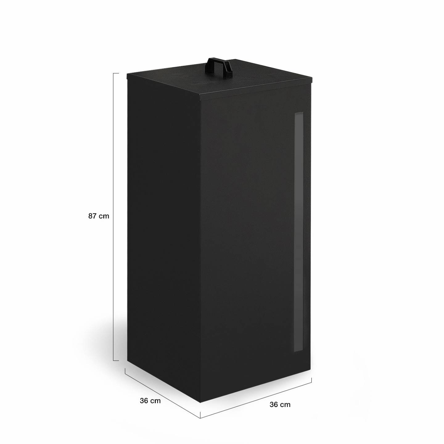 IDMARKET - Réservoir à granulés 55 kg noir rangement à pellets 36 x 36 x 87 cm - Image 5