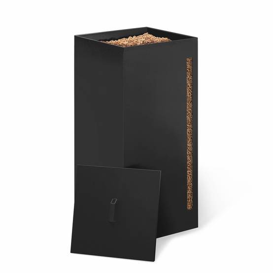 IDMARKET - Réservoir à granulés 55 kg noir rangement à pellets 36 x 36 x 87 cm - Image 4