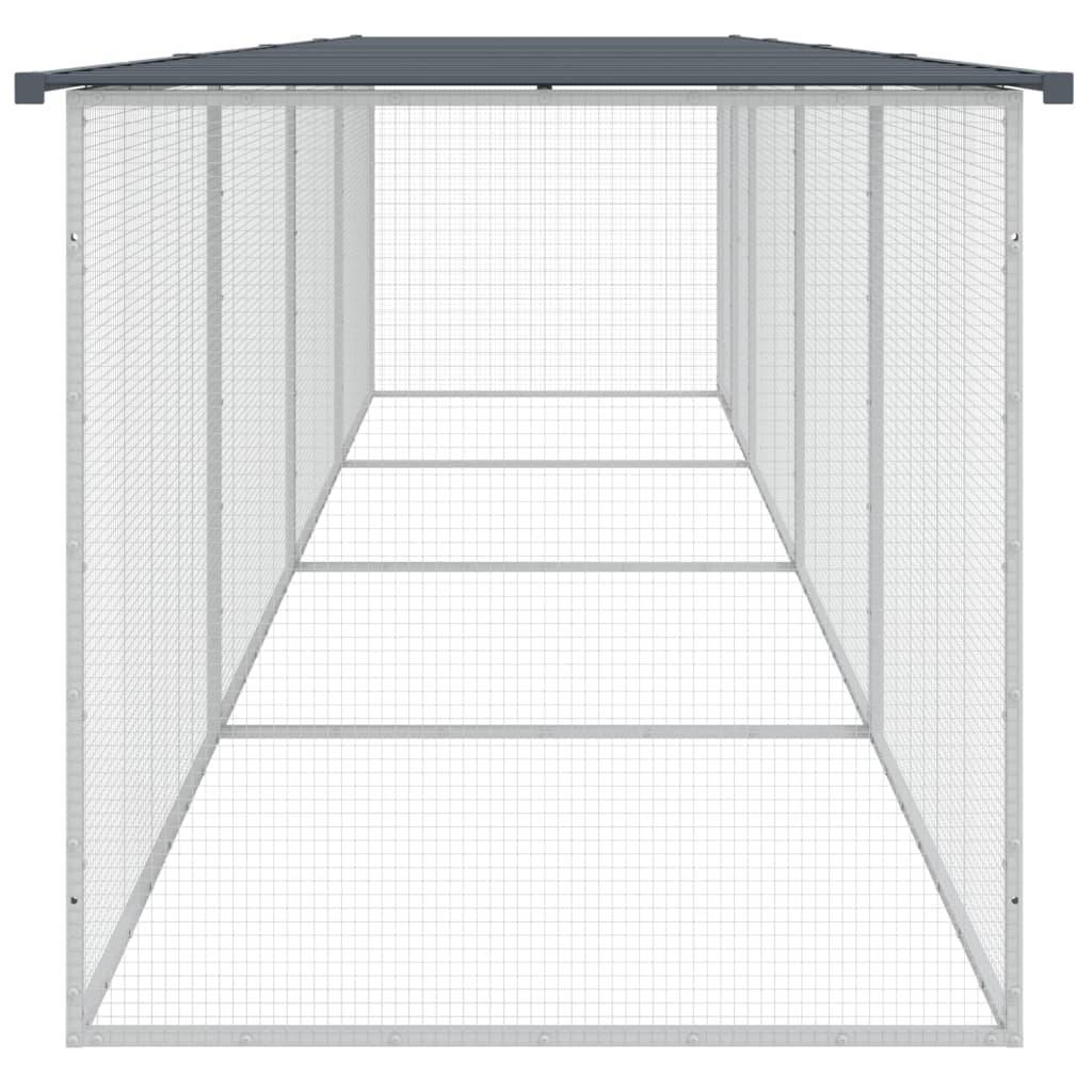 Poulailler acier galvanisé pour poules avec toit et porte verrouillable 403x98cm anthracite - ComfortXL Outdoor Living - Image 4