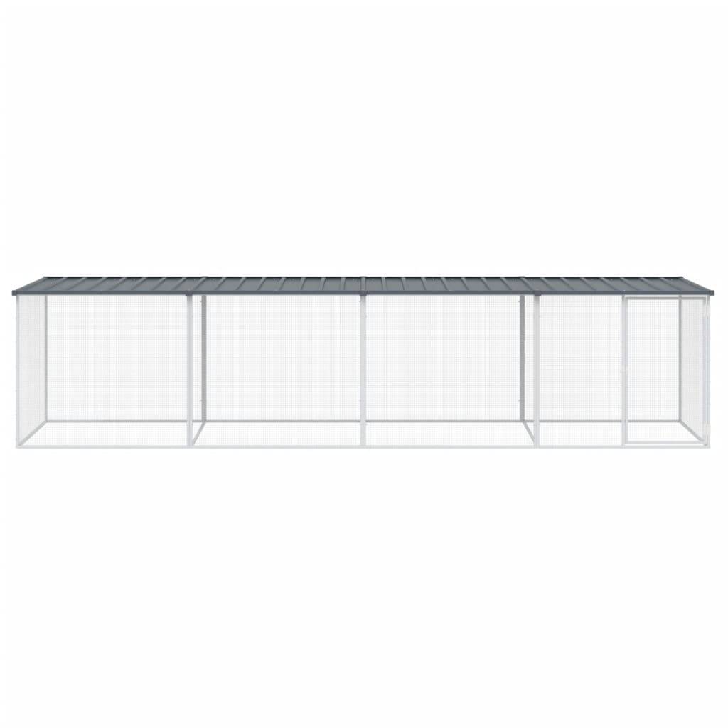 Poulailler acier galvanisé pour poules avec toit et porte verrouillable 403x98cm anthracite - ComfortXL Outdoor Living - Image 3