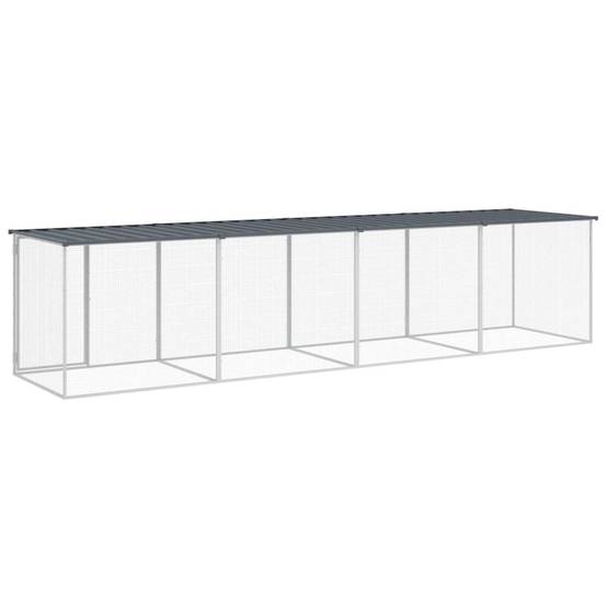 Poulailler acier galvanisé pour poules avec toit et porte verrouillable 403x98cm anthracite - ComfortXL Outdoor Living - Image 5
