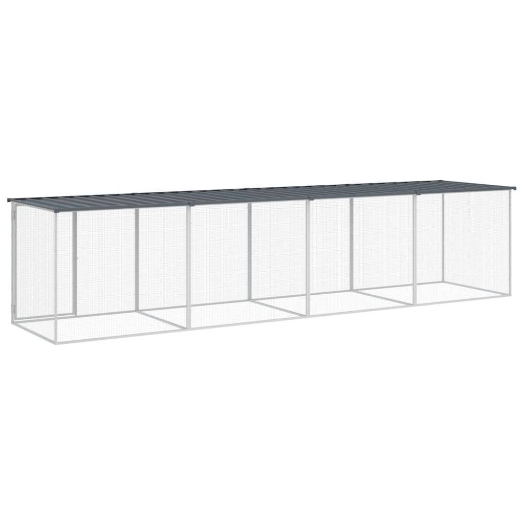 Poulailler acier galvanisé pour poules avec toit et porte verrouillable 403x98cm anthracite - ComfortXL Outdoor Living - Image 5
