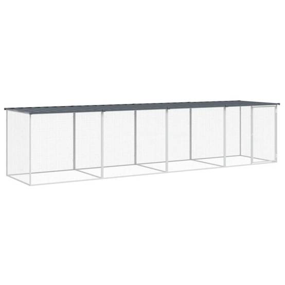 Poulailler acier galvanisé pour poules avec toit et porte verrouillable 403x98cm anthracite - ComfortXL Outdoor Living - Image 2