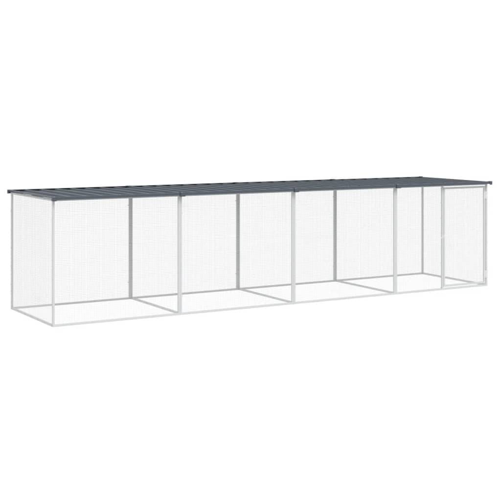 Poulailler acier galvanisé pour poules avec toit et porte verrouillable 403x98cm anthracite - ComfortXL Outdoor Living - Image 2