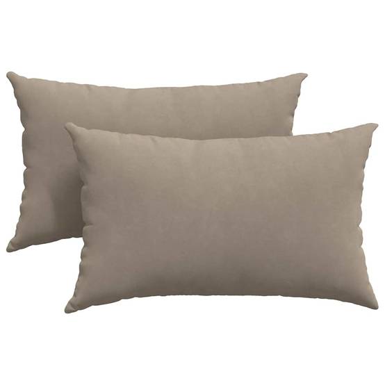 Lot de 2 Coussins de Canapé en Tissu Déhoussables pour Salon Décoration Intérieur Taupe 50x30 cm – ComfortXL Outdoor Living - Image 2