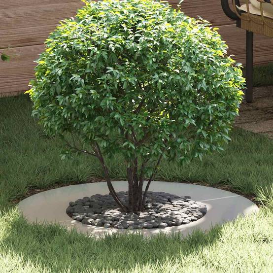 Entourage d'Arbre Plat Acier Galvanisé pour Jardin Protection Parterre Ø70 cm Gris - ComfortXL Outdoor Living - Image 1