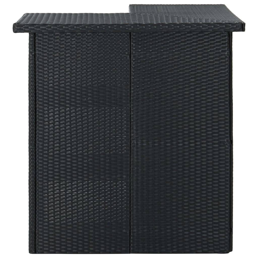 Meuble de bar de jardin 8 pièces avec coussins résine tressée noir - Image 5