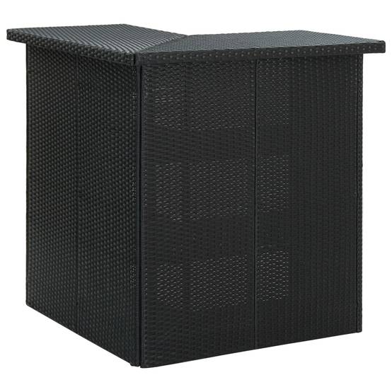 Meuble de bar de jardin 8 pièces avec coussins résine tressée noir - Image 2
