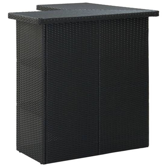 Meuble de bar de jardin 8 pièces avec coussins résine tressée noir - Image 4