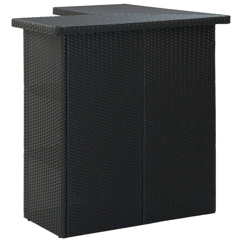 Meuble de bar de jardin 8 pièces avec coussins résine tressée noir - Image 4
