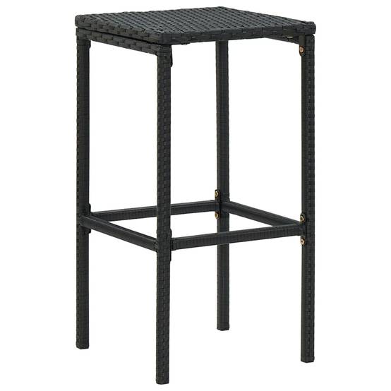 Meuble de bar de jardin 8 pièces avec coussins résine tressée noir - Image 9