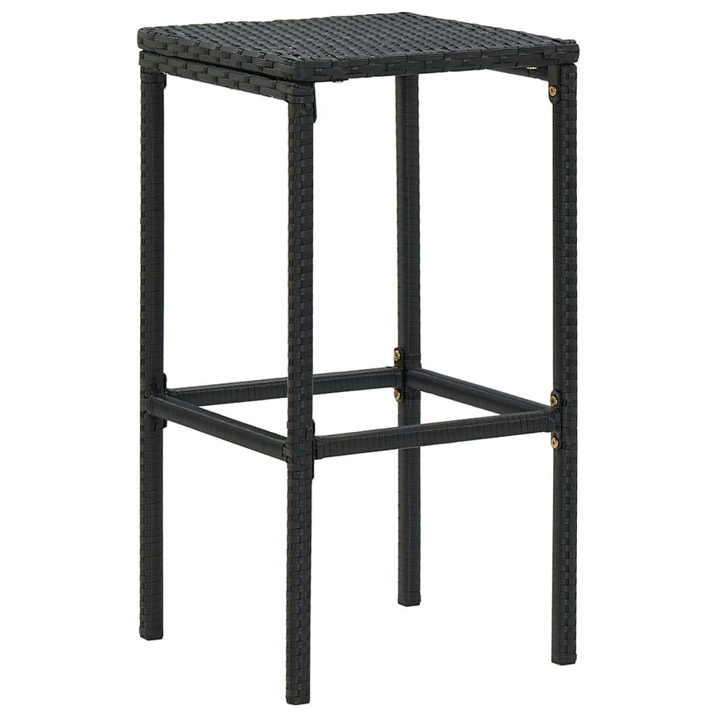 Meuble de bar de jardin 8 pièces avec coussins résine tressée noir - Image 9