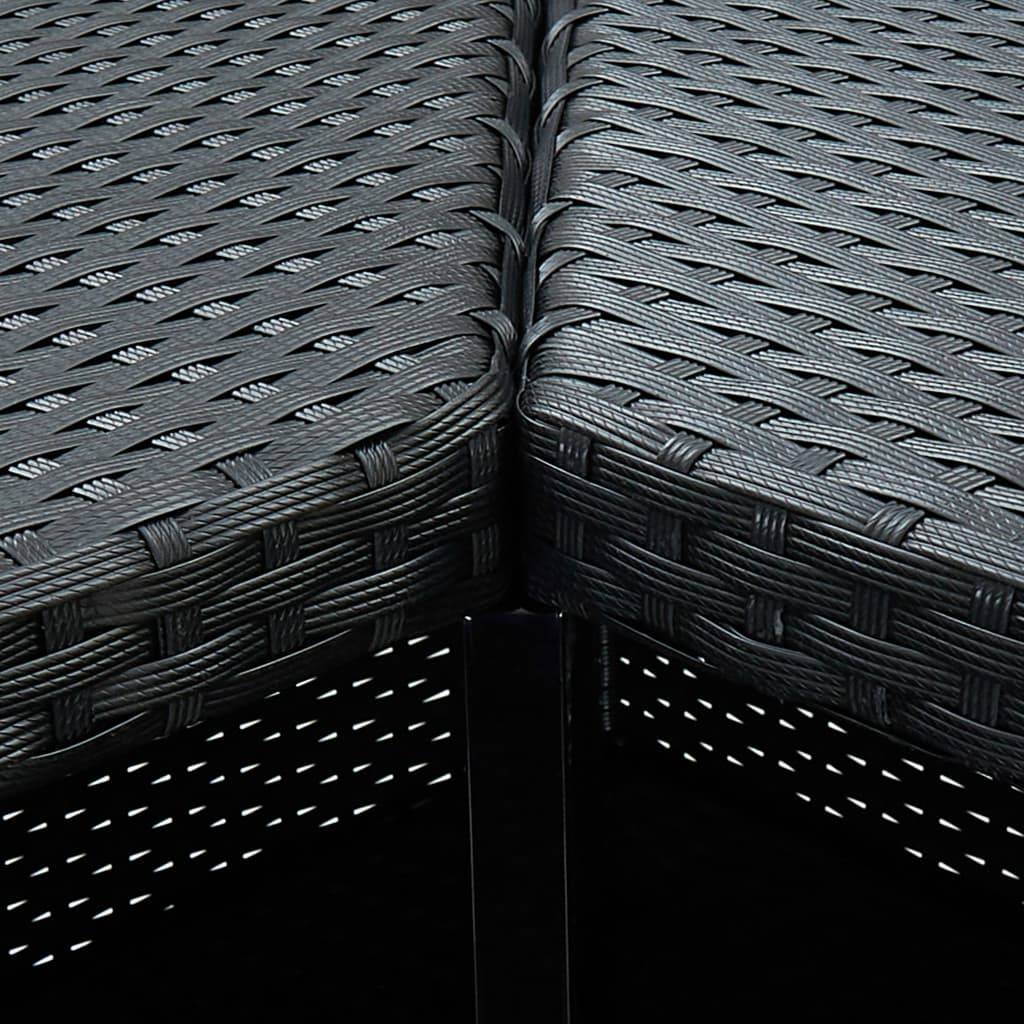 Meuble de bar de jardin 8 pièces avec coussins résine tressée noir - Image 6